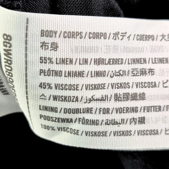 Abercrombie & Fitch Womens Shorts Med Black White Embroidery Floral Boho Linen - Picture 9 of 12